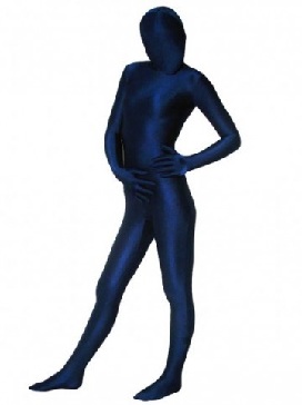 Unicolor Fullbody Dark Blue Spandex Zentai Morph Suit