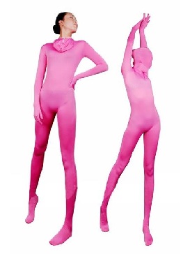 Unicolor Fullbody Pink Lycra Spanex Unisex Zentai Morph Suit