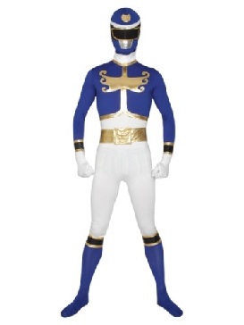 Blue and White Super Hero Lycra Costume Superhero Catsuit