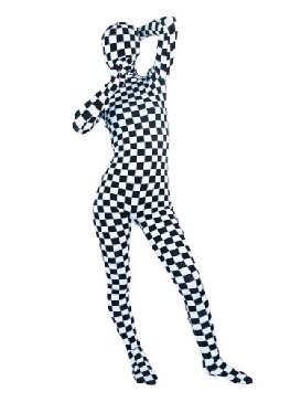 Superior Black and White Lycra Spandex Morph Zentai Unisex Zentai Suit Holiday Costume