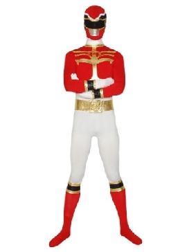 Red and White Super Hero Lycra Costume Superhero Catsuit