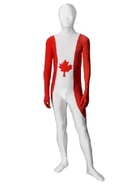 Pattern of Canadian Flag Unisex Lycra Zentai Morph Suit