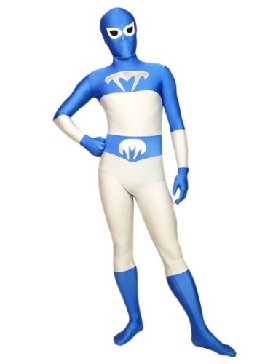 Sky Blue Envoy Lycra Spandex Morph Tights Superhero Catsuit