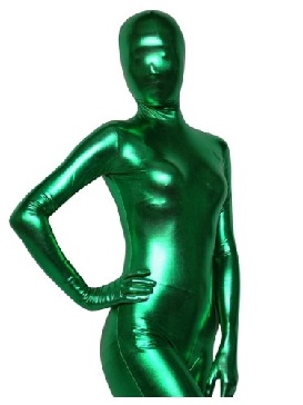 Supply Green Zentai Costume Shiny Metallic Zentai Suit