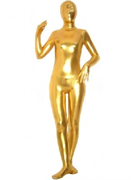 Supply Golden Zentai Costume Shiny Metallic Unisex Zentai Suit Holiday Costume