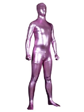 Pink Zentai Costume Shiny Metallic Unisex Zentai Suit Holiday Costume