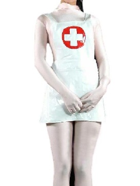 White Sexy Nurse PVC Apron