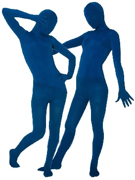 Navy Blue Velvet Unisex Zentai Suit Holiday Costume