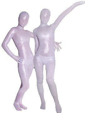 White Transparent Velvet Unisex Zentai Suit Holiday Costume