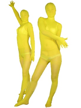Yellow Velvet Unisex Zentai Suit Holiday Costume