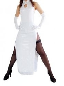 Suitable White Zentai Costume Shiny Metallic Sexy Dress