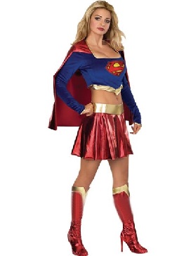 Super Girl Lycra Zentai Costume Shiny Metallic Super Hero Costume