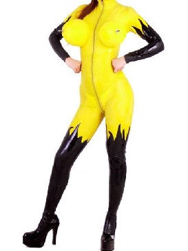 Inflatable Bust Latex Catsuit