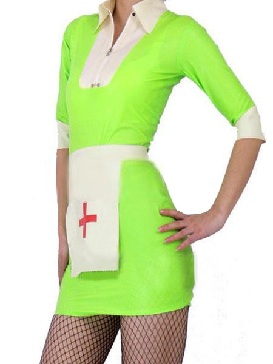 Green Latex Nurse Uniform