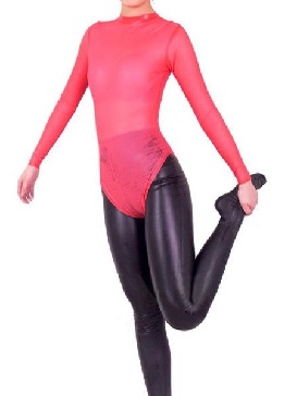 Pink Red Latex Leotard & Catsuit with Trousers