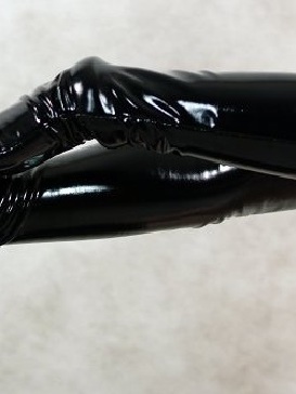 Zentai Accessories Black PVC Gloves