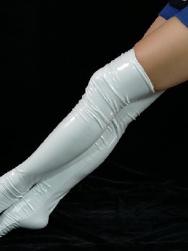 White PVC Stockings Zentai Accessories