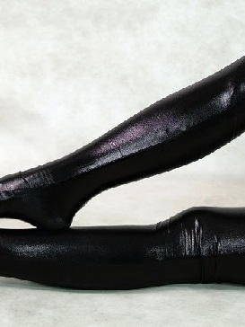 Zentai Black Zentai Costume Shiny Metallic Stockings