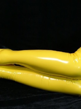Zentai Stockings Yellow PVC Stockings