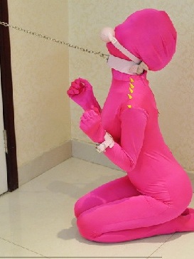 Full Body Morph Costume Tights Red Fluorescence Pink Shoulder Hit Color Rivet Zentai Suit Morph Suits