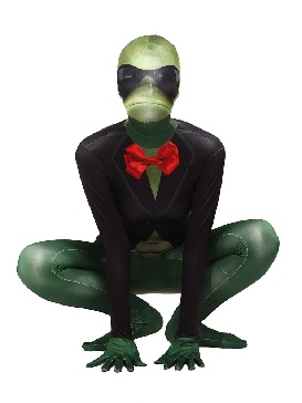 Green Sir Frog Full Body Morph Costume Halloween Spandex Holiday Unisex Cosplay Zentai Suit