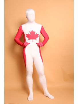 Supply Canada Maple National Flag Full Body Morph Costume Halloween Spandex Holiday Unisex Cosplay Zentai Suit