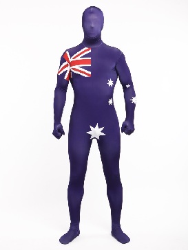 Supply Australia National Flag Full Body Morph Costume Halloween Spandex Holiday Unisex Cosplay Zentai Suit