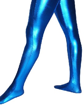 Halloween Costume Blue Shiny Metallic Stockings