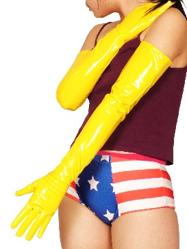 Halloween PVC Clothing Yellow Shoulder Length Gloves