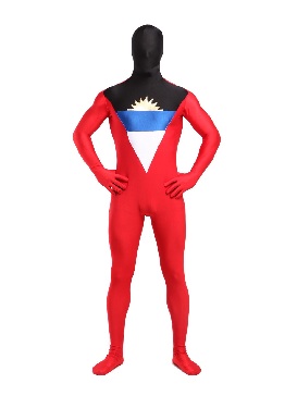 Lycra Spandex Antigua Barbuda Full Body Stylish Flag Halloween Zentai Suits