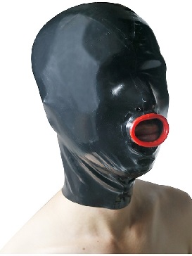 Adult Costume Latex Head Cover Mouth Mask Women Asphyxiation Mask