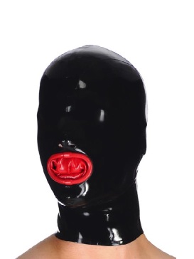 Natural Latex Head Cover Mouth Cover Latex Head Mask with Tongue Cover