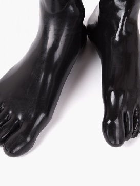 Black Latex Fetish Socks Black 5 Toes Short Sock Unisex Ankle Socks Handmade Adult Latex Socks
