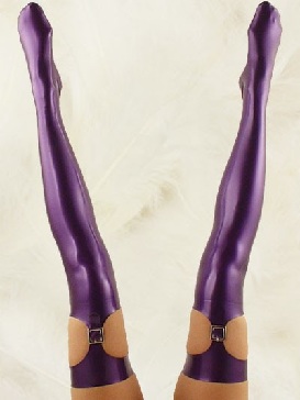 Halloween costume Purple Latex Stockings