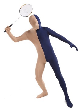 Halloween Fleshcolor Navy split costume Lycra Spandex Full Body Zentai Suit