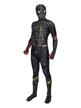 Halloween Spiderman Jumpsuit Hero No Return Black Gold Suit Cosplay Costume zentai suit