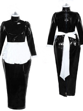 Dress Cross-dresser French Uniform Maid Long Sleeves Bodycon Dress