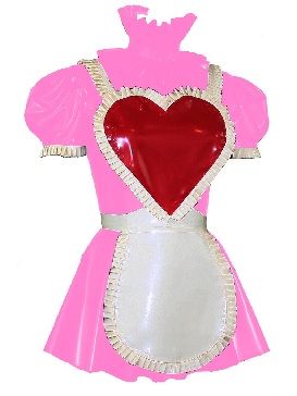 Halloween PVC Maid Dress Women French Outfit Anime Lolita Mini Dress with Love Apron