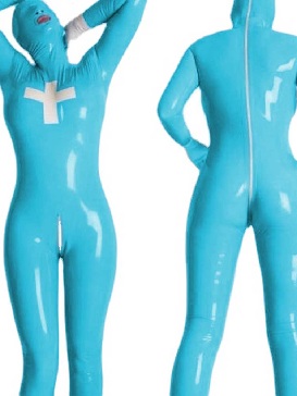 Wetlook Halloween PVC jumpsuit zipper catsuit With Gloves Erotic Leotard full body zentai suit cosplay costumes