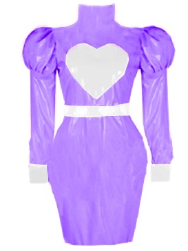 Puff Sleeve Maid Dress Wet Look Maid Dress with Apron Lolita PVC Long Sleeve Dresses Lolita Cosplay Halloween Costume