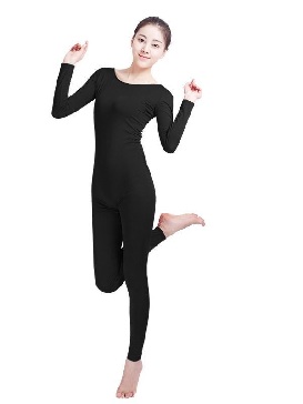 Women Round Neckline Fitness Wear Sports Tights Dance Wear Lycra Spandex Halloween Zentai Suit