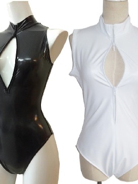 Women Simple Fashion Bodysuit Shiny Metallic Short Tights Halloween Zentai Suit