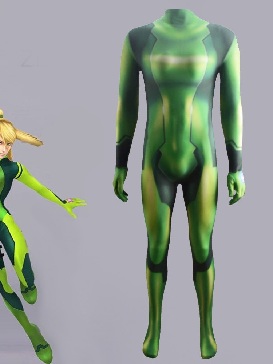 Green Version of Metroid Samus Aran Cosplay Costumes Halloween costume