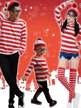 British Anime Clever Worry Where's Wally Cosplay Costume Christmas Costume