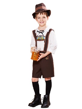 Supply Alpine Beer Costume Halloween Carnival Costume Germany Oktoberfest Kids Suit