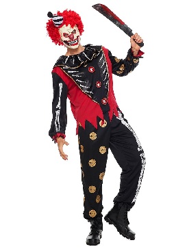 Halloween New Style White Skull Costume Horror Returning Clown Joker Stage Play Costume Suit