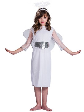 Supply Halloween White Angel For Kids Playing Costume For Kids Show