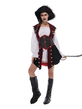 Supply 2021 New Style Halloween Play Costume Fashion Pirate Lady Dress Up Costume Stage Role Party Cosplay