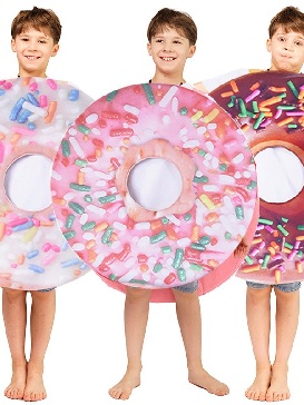 Halloween Kids Boy Women Funny Cosplay Costume Printed Donut Costume Cosplay Show Costumes