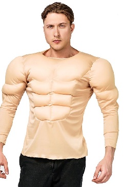 Adult Muscles Muscular Men's T-shirts Halloween Cosplay Costume Fake Abs T-shirt Party Costume
